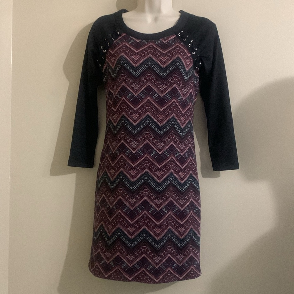 Three Pink Hearts Patterned dress small